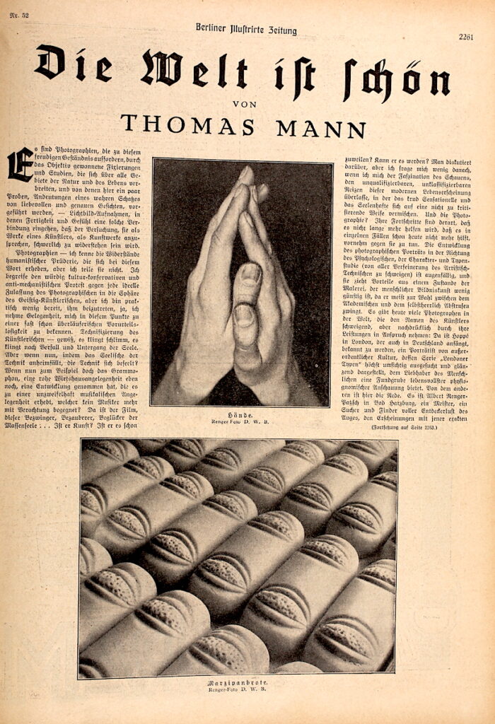 Text von Thomas Mann in Berliner Illustrirten Zeitung 52/1928