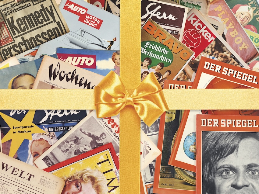 Alte Zeitung als Weihnachtsgeschenk